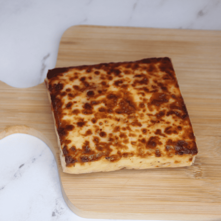 Remove the bread cheese from the packaging.