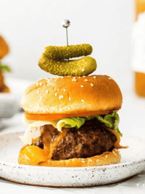 Air Fryer Barbecue Cheeseburgers