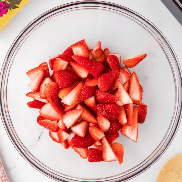Place diced strawberries in a single layer in the air fryer basket, air fry for 3-5 minutes, shaking occasionally until lightly roasted.