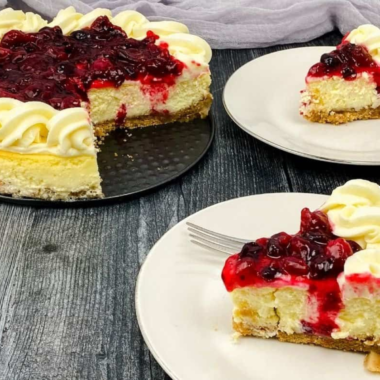 Air Fryer Cranberry Cheesecake