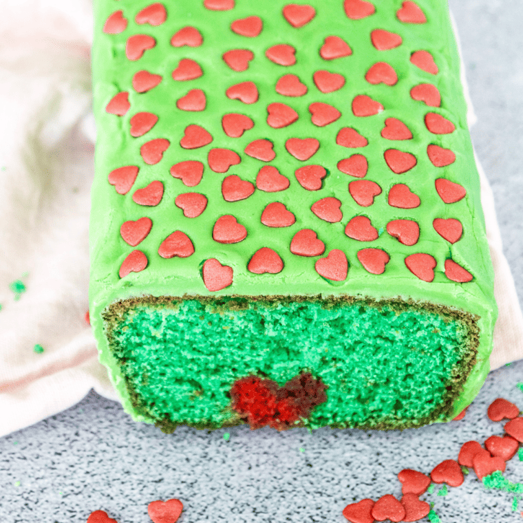 Air Fryer Grinch Loaf Cake  