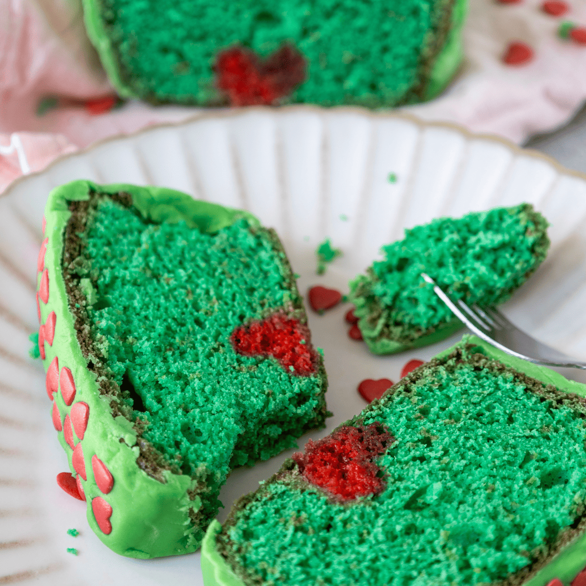 Air Fryer Grinch Loaf Cake