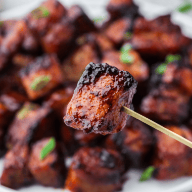Air Fryer Honey Glazed Pork Belly Bites