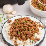 Air Fryer Korean Beef on Plate with air fryer