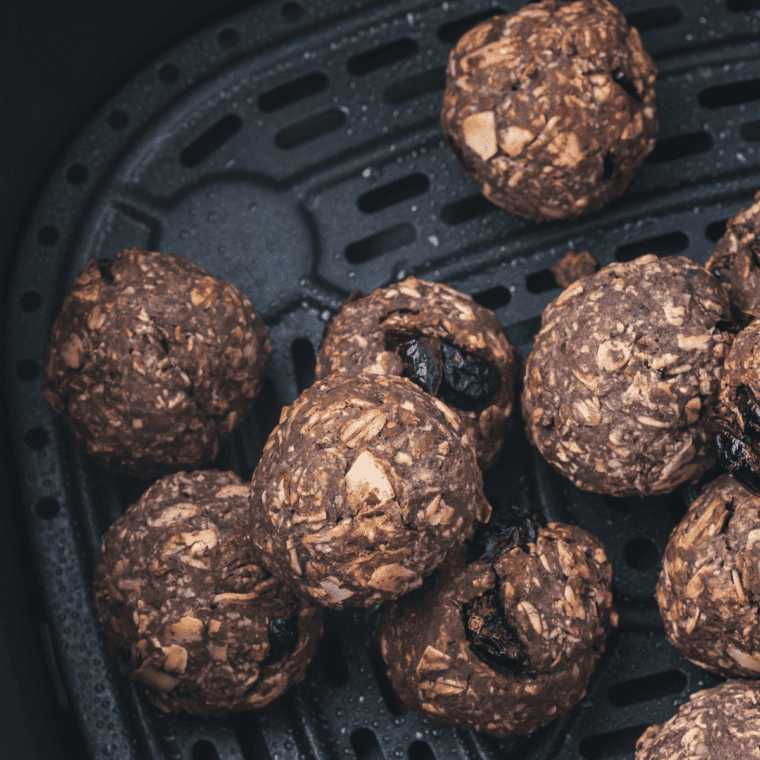Air Fryer Oat Protein Balls with a crispy exterior and soft, chewy interior, packed with protein.