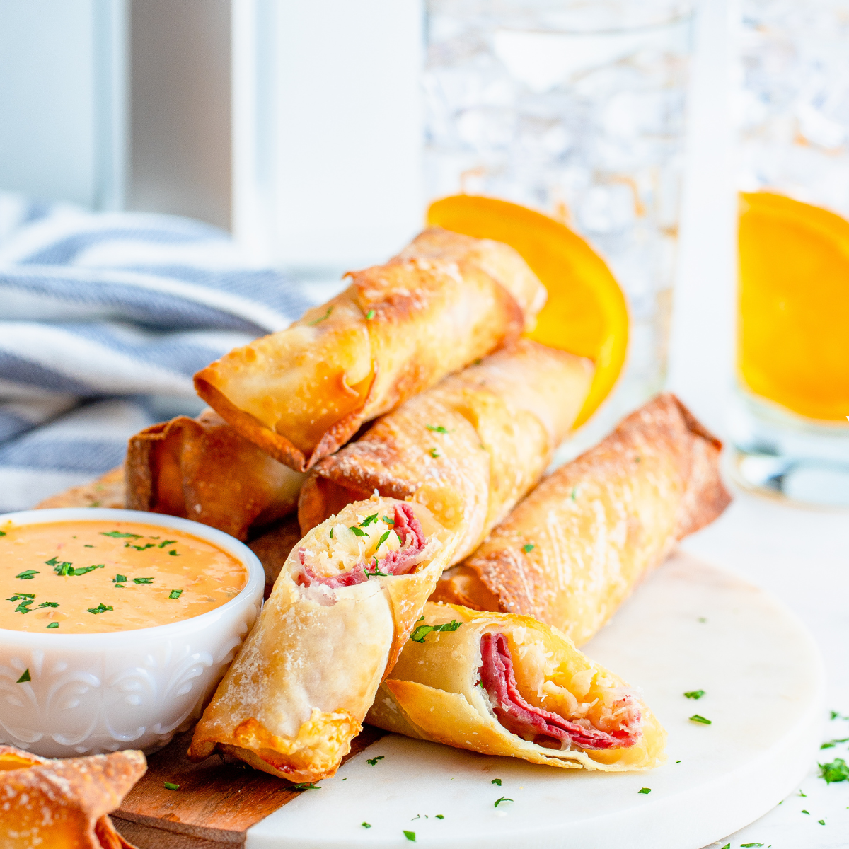 Air Fryer Reuben Egg Rolls