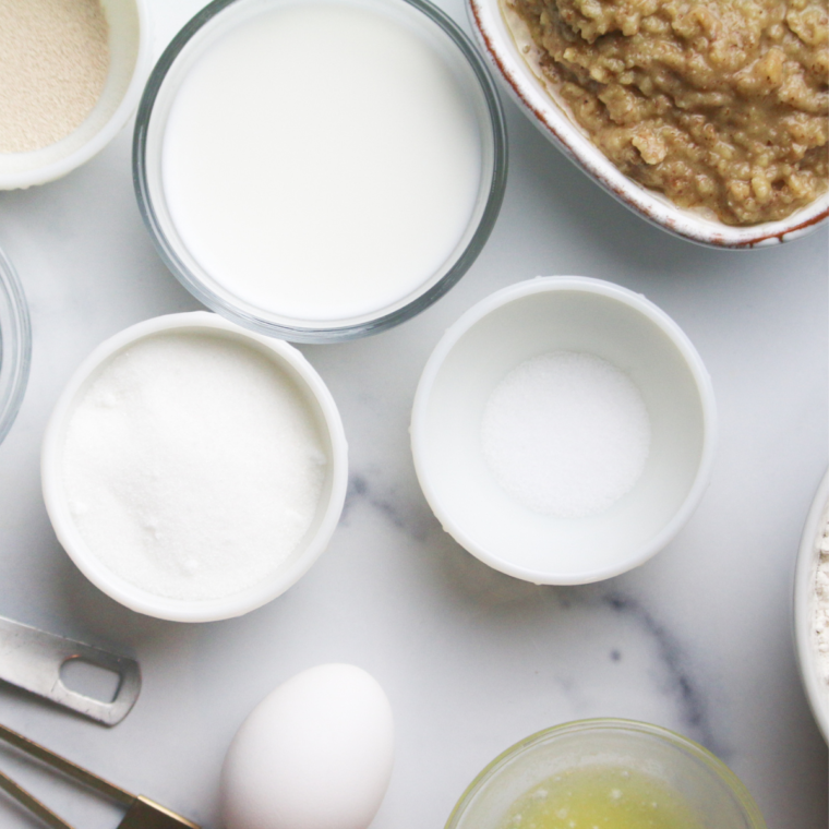 Ingredients Needed For Air Fryer Povitica Bread on kitchen table.