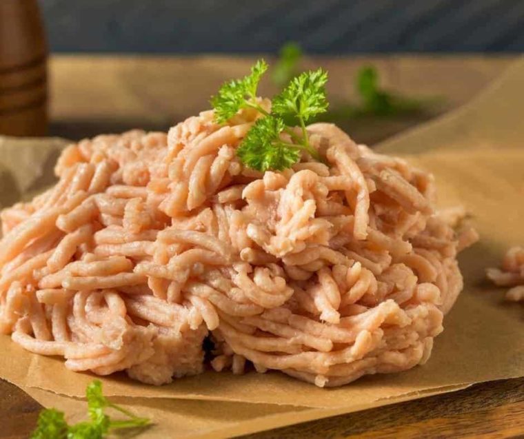 Ground chicken used for air fryer chicken burgers.