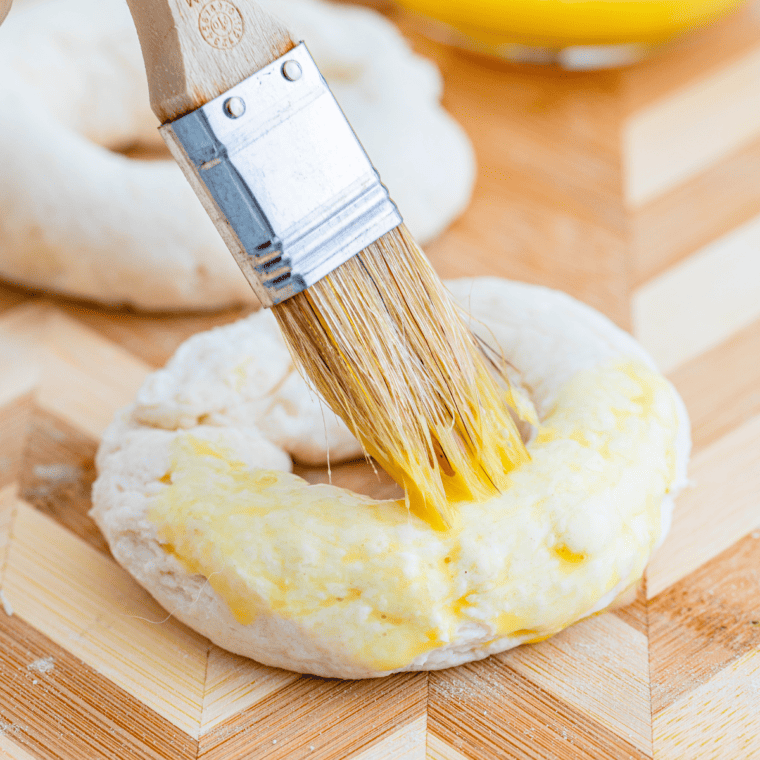"Shaping Air Fryer Bagels before cooking"