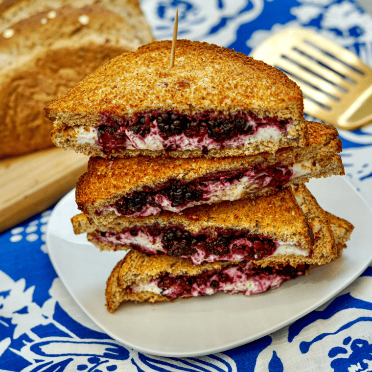 Air Fryer Blackberry & Goat Cheese Sandwiches