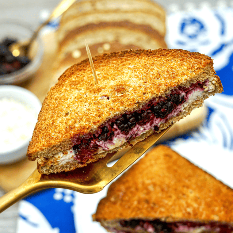 Air Fryer Blackberry & Goat Cheese Sandwiches