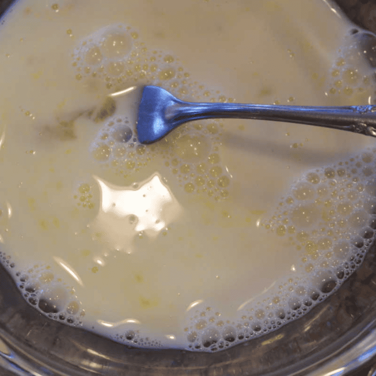 Mixing ingredients for baked brown sugar oatmeal