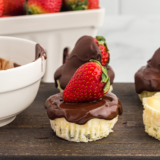 Air Fryer Chocolate Strawberry Mini Cheesecakes