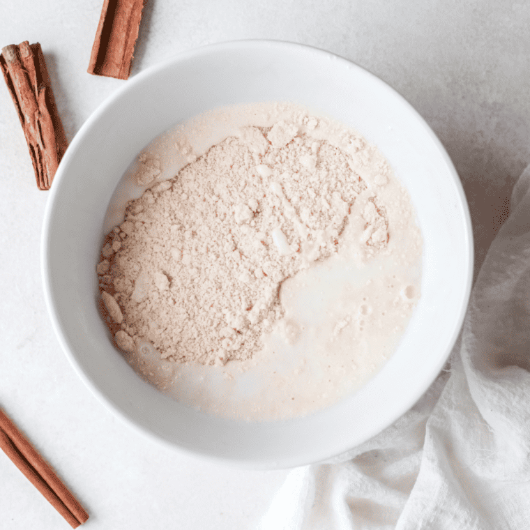 Combine wet and dry ingredients to make these homemade air fryer donut holes.
