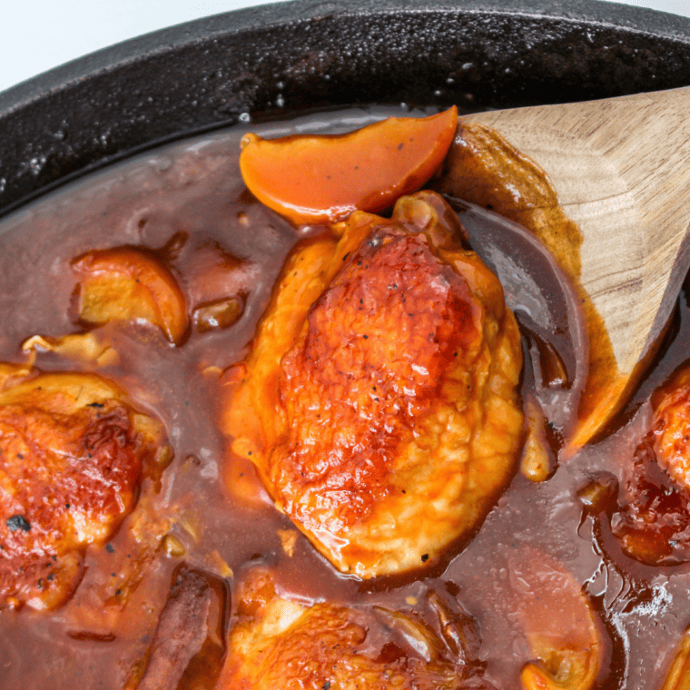Air Fryer Peach Chicken Thighs
