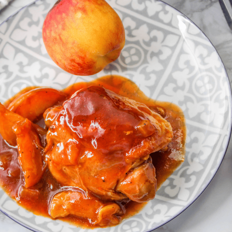 Air Fryer Peach Chicken Thighs