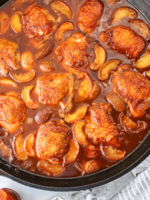 Air Fryer Peach Chicken Thighs