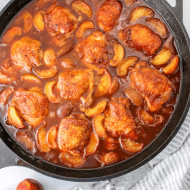 Air Fryer Peach Chicken Thighs