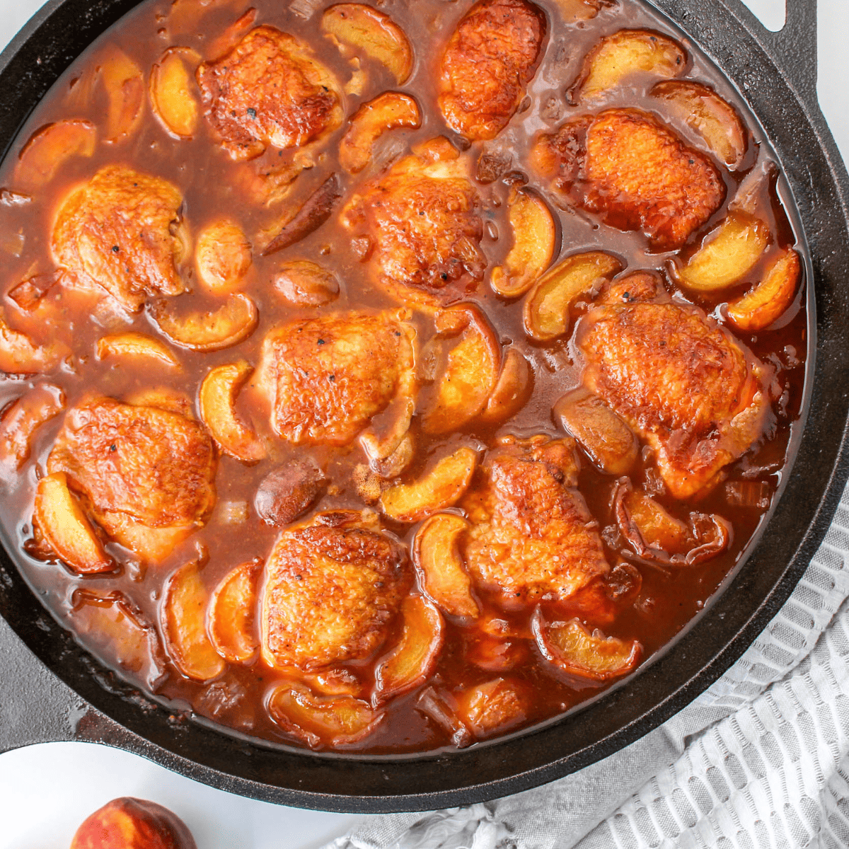 Air Fryer Peach Chicken Thighs