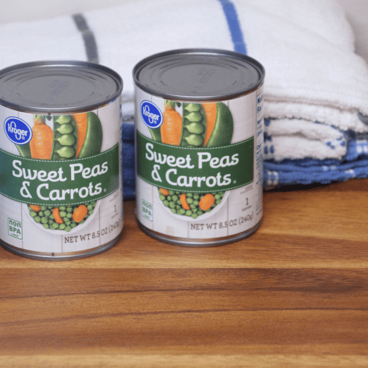 Ingredients needed for Air Fryer Peas and Carrots.