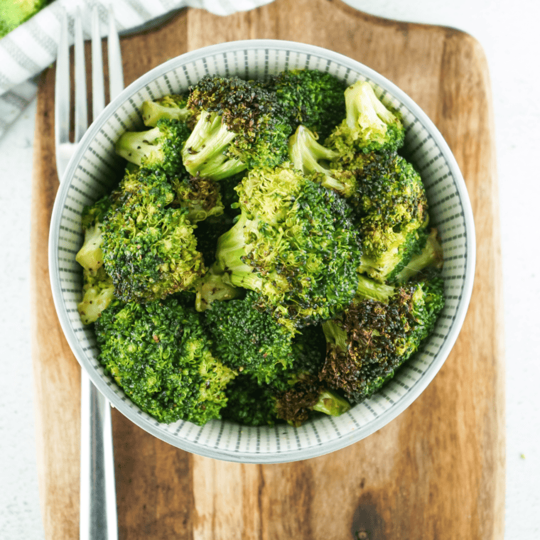 Trader Joe's Frozen Broccoli Florets cooked and served as a flavorful, nutritious side dish.