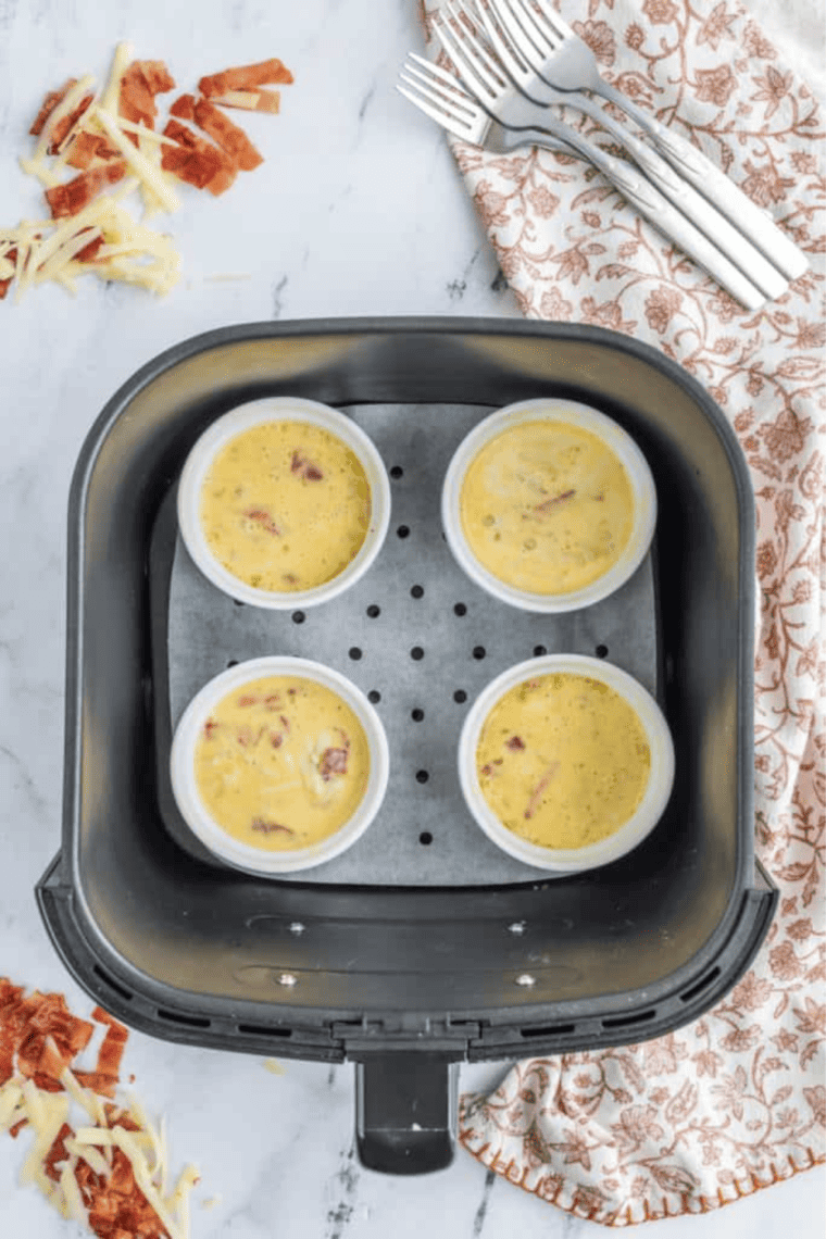 Homemade Starbucks copycat air fryer egg bites with a fluffy and creamy texture, ideal for a quick and nutritious breakfast.
