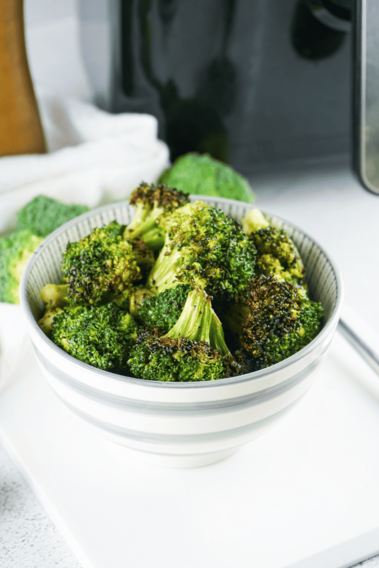 Trader Joe's Frozen Broccoli Florets cooked and served as a healthy, flavorful side dish.