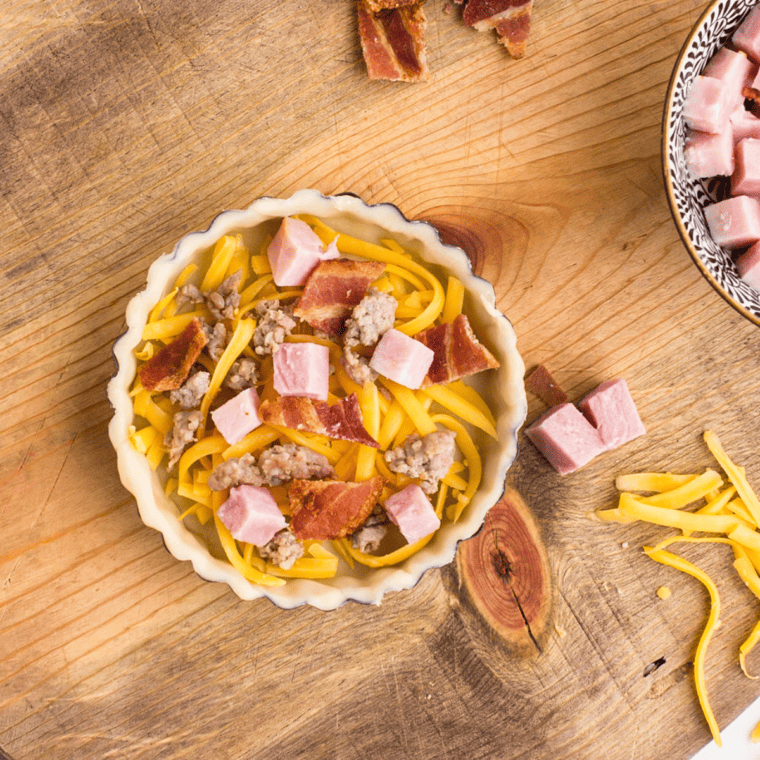 Add the filling into the baked pie crust.