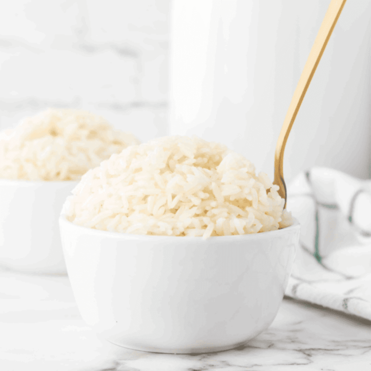 Fluffy Ninja Foodi Basmati Rice, ready to serve as a side dish.