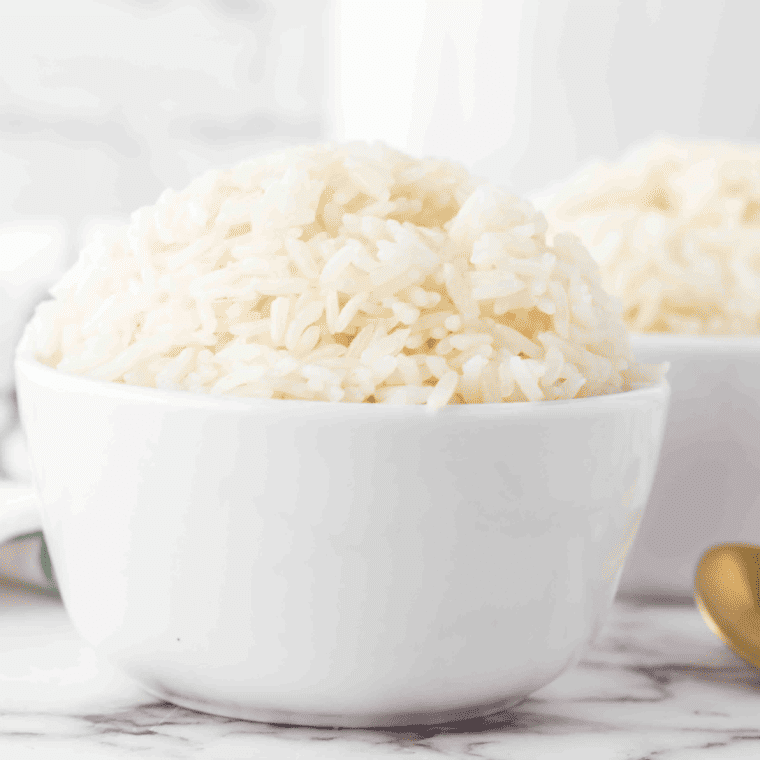 Fluffy and perfectly cooked Ninja Foodi Basmati Rice, ready to serve.
