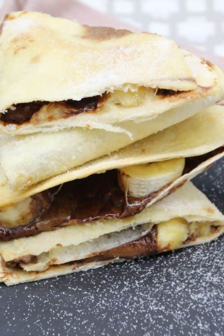 Air Fryer Banana Nutella Quesadilla