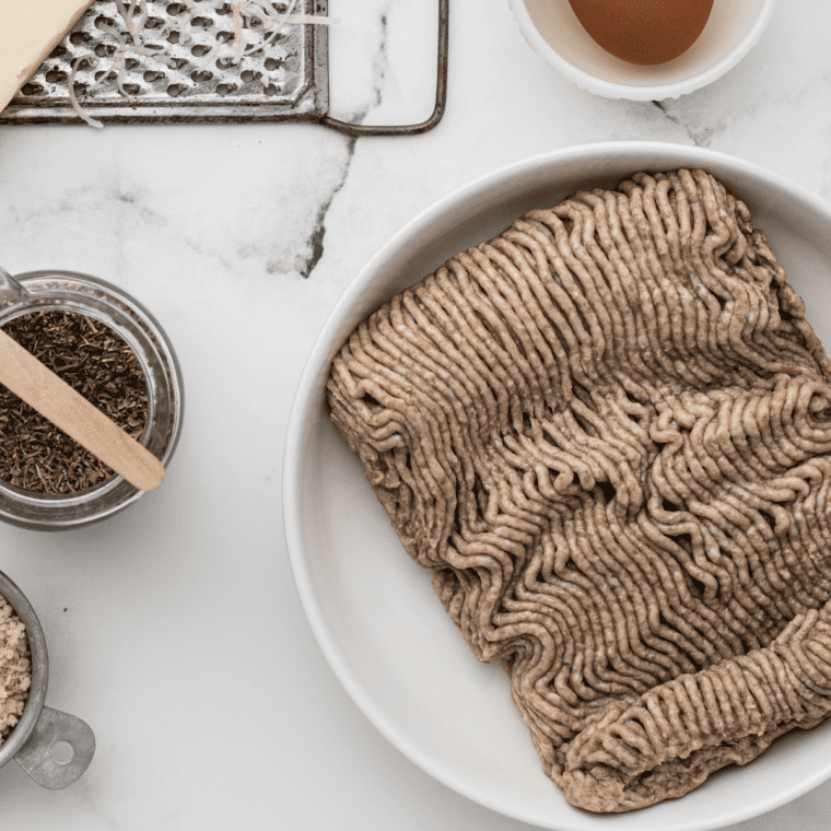 Air Fryer Chicken Meatloaf ingredients on table.