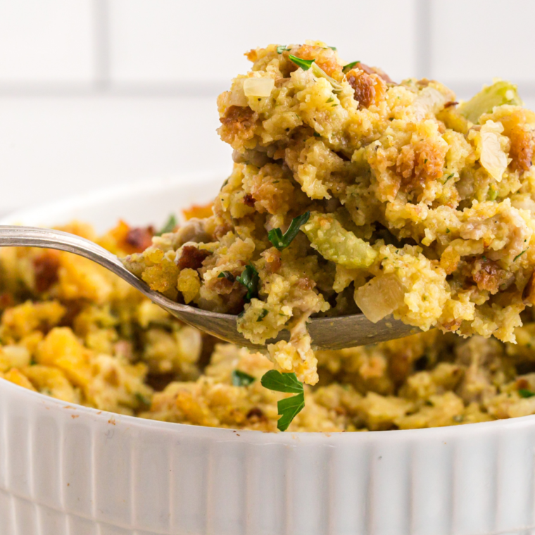 Air Fryer Cornbread Sausage Stuffing