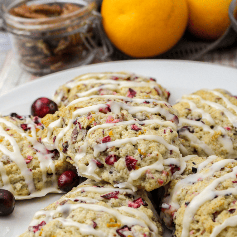 Tender cranberry orange scones fresh from the air fryer