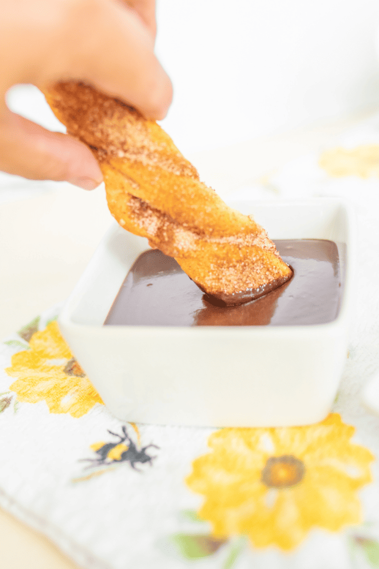 Air fryer crescent churros recipe — easy cinnamon sugar churros made in 14 minutes