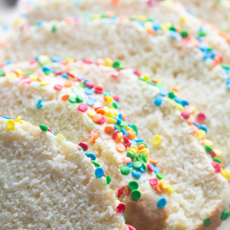 Air fryer ice cream bread, golden-brown loaf sliced and ready to serve