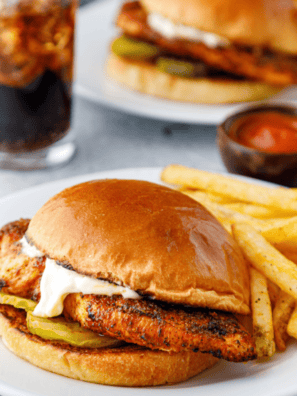 Air Fryer Popeyes Blackened Chicken Sandwiches
