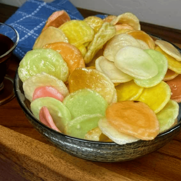 Golden crispy Air Fryer Prawn Crackers, light and savory