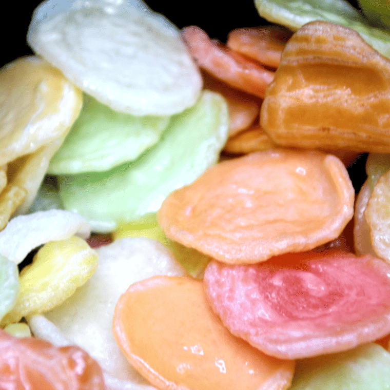 Golden, crispy Air Fryer Prawn Crackers, light and crunchy with a prawn flavor.
