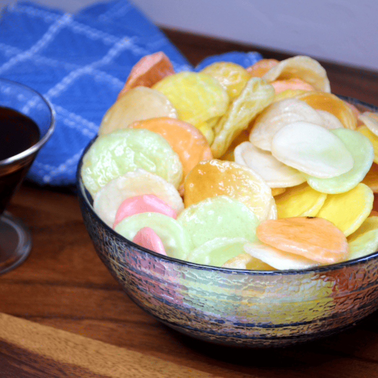 Golden, crispy Air Fryer Prawn Crackers, light and crunchy