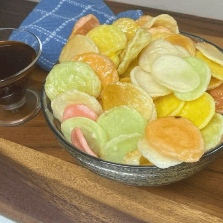Crispy Air Fryer Prawn Crackers with a golden, crunchy texture