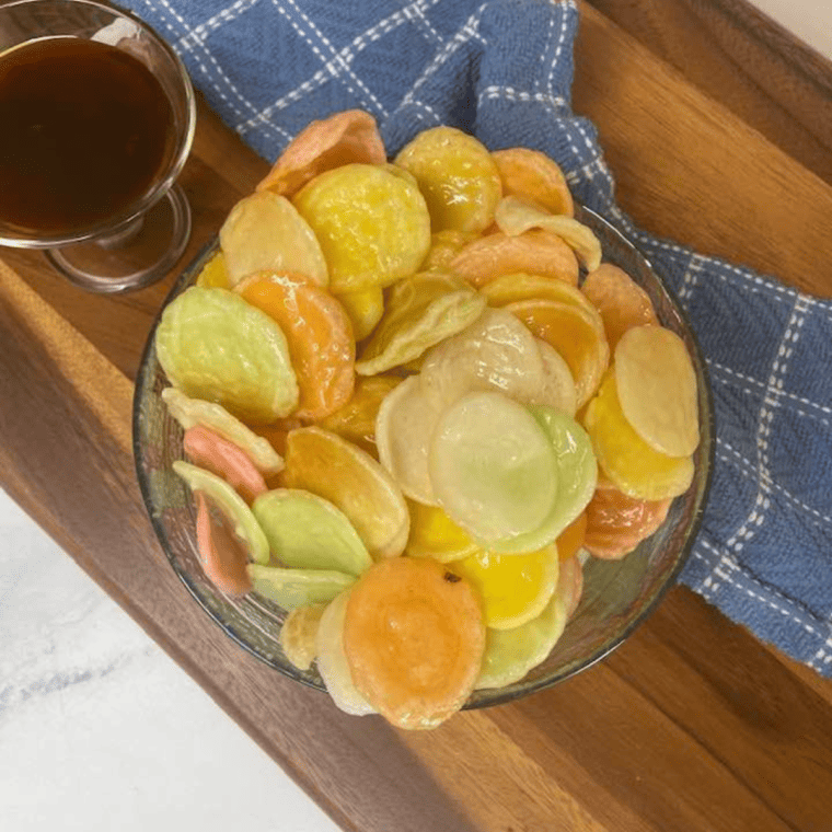 Golden, crispy Air Fryer Prawn Crackers with a light, savory texture