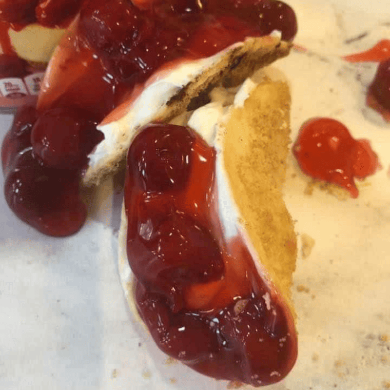 cherry cheesecake tacos