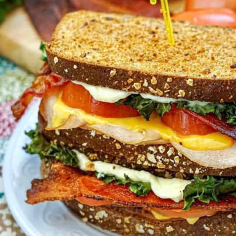 Air Fryer Turkey Club Sandwich