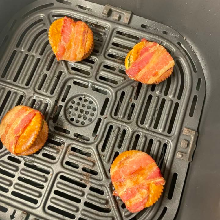 Air Fryer Bacon Wrapped Pickle Dippers