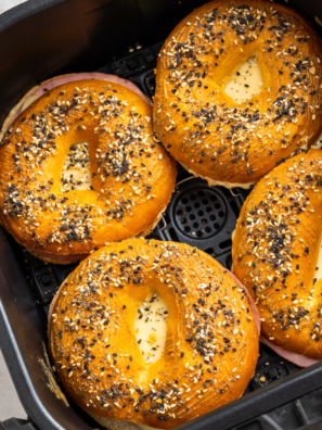 Air Fryer Bagel Breakfast Sliders