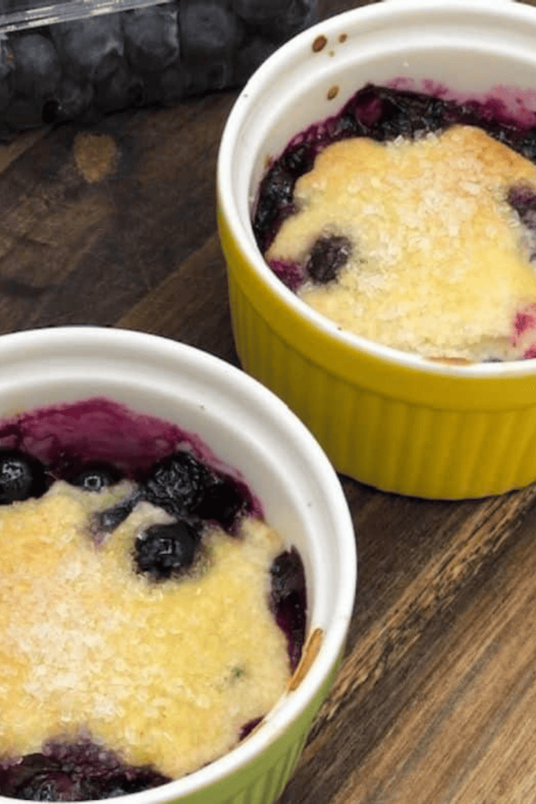 Air Fryer Blueberry Cobbler For One