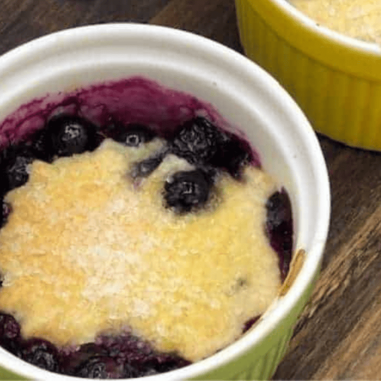 Air Fryer Blueberry Cobbler For One
