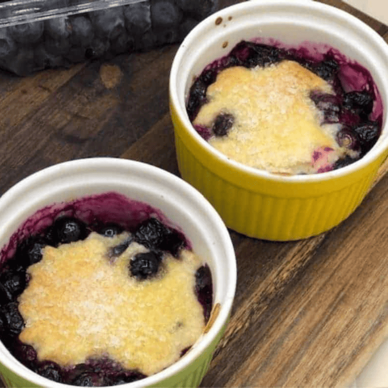 Air Fryer Blueberry Cobbler For One