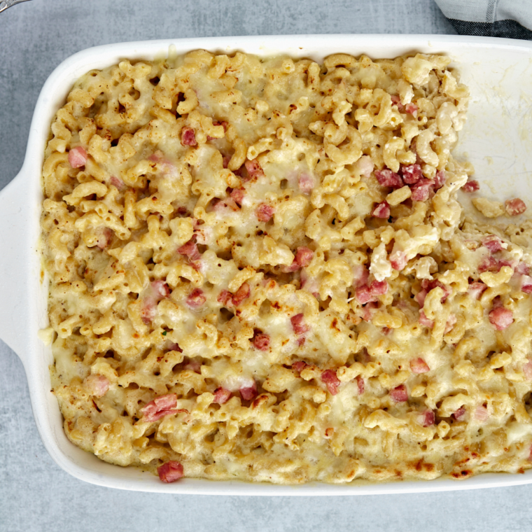 Air Fryer Carbonara Mac and Cheese